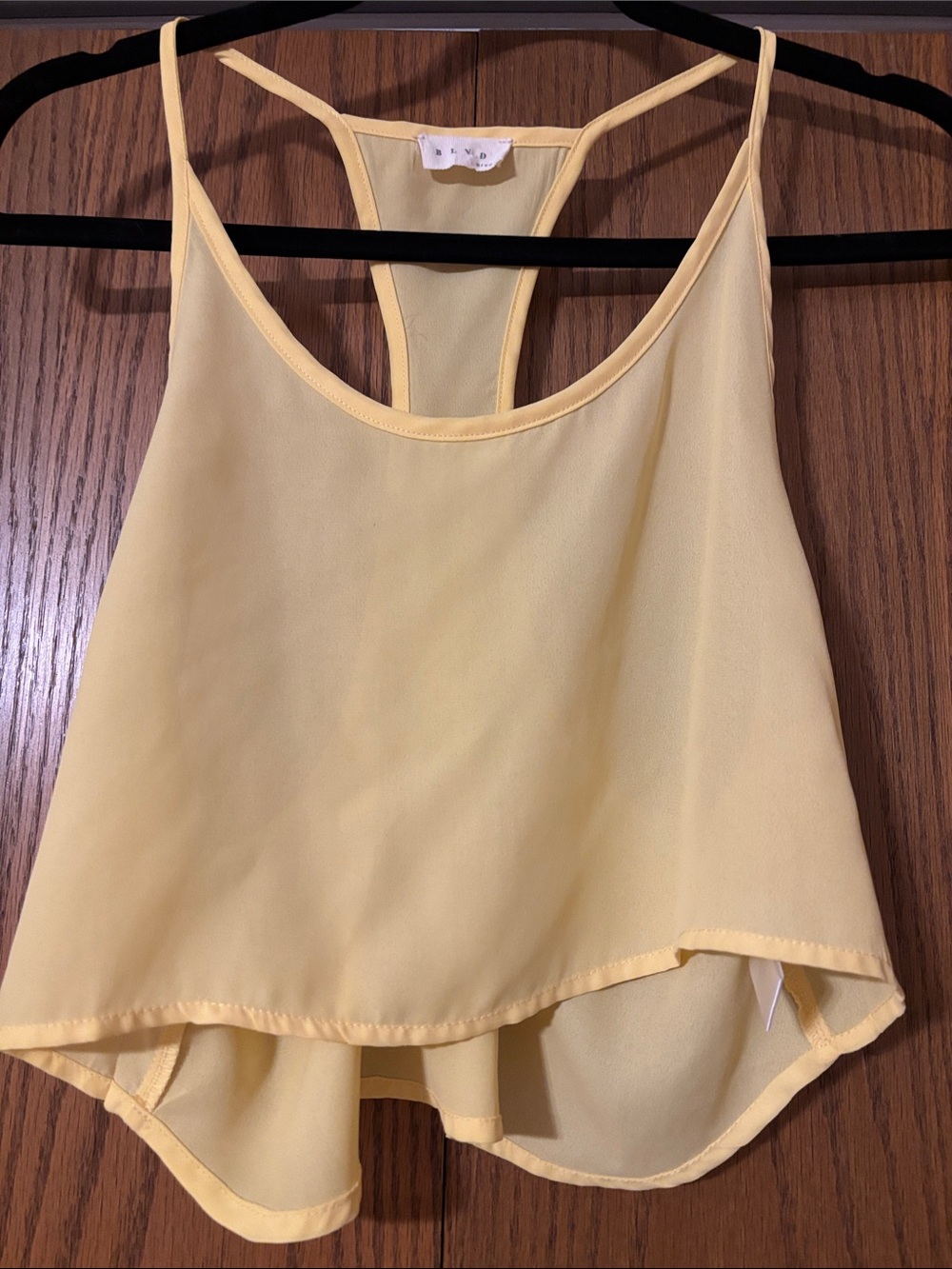 Unknown Brand Yellow Racerback Chiffon Cami Tank